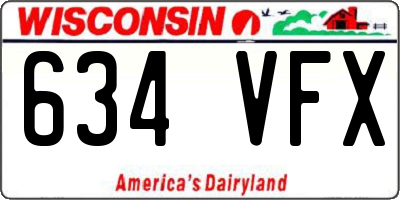 WI license plate 634VFX