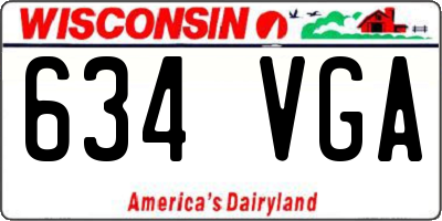 WI license plate 634VGA