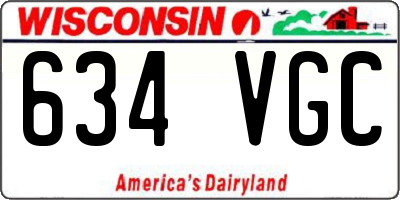 WI license plate 634VGC