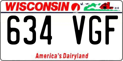 WI license plate 634VGF