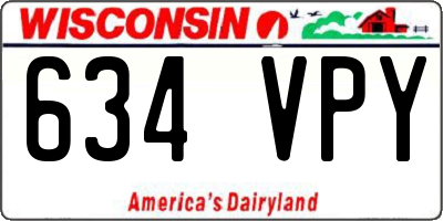 WI license plate 634VPY