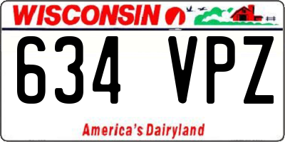 WI license plate 634VPZ