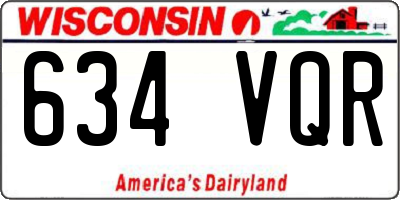 WI license plate 634VQR