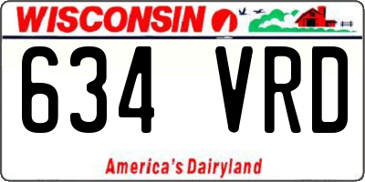 WI license plate 634VRD