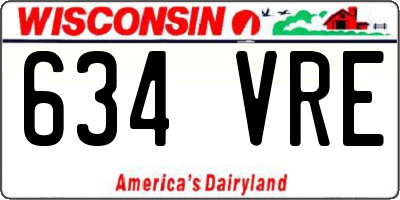 WI license plate 634VRE