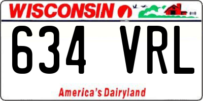 WI license plate 634VRL