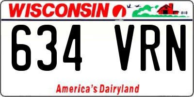WI license plate 634VRN
