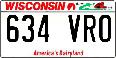 WI license plate 634VRO