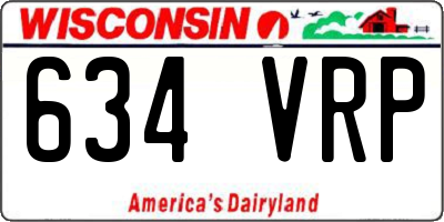 WI license plate 634VRP