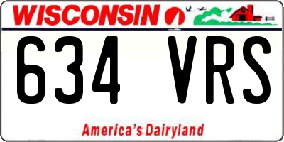 WI license plate 634VRS