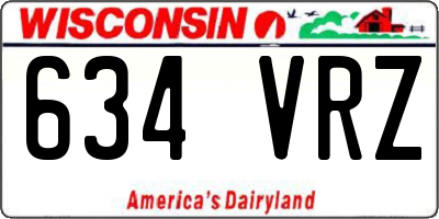 WI license plate 634VRZ