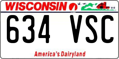 WI license plate 634VSC