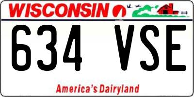 WI license plate 634VSE