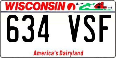 WI license plate 634VSF