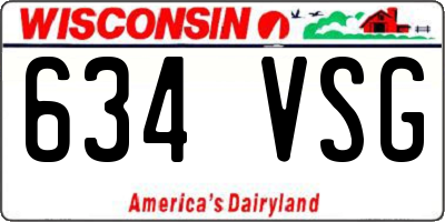 WI license plate 634VSG