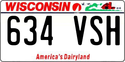 WI license plate 634VSH