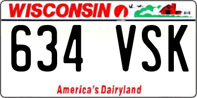 WI license plate 634VSK