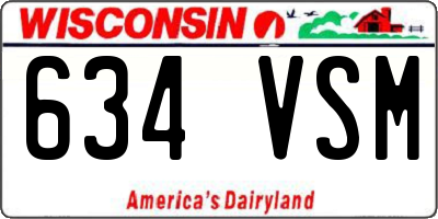 WI license plate 634VSM