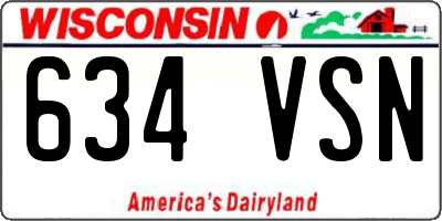 WI license plate 634VSN