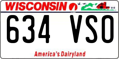 WI license plate 634VSO