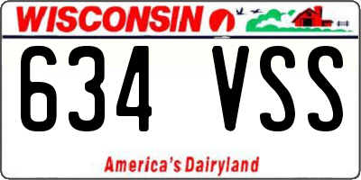 WI license plate 634VSS