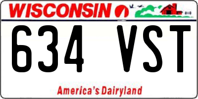 WI license plate 634VST