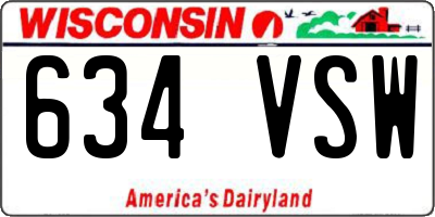 WI license plate 634VSW