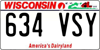 WI license plate 634VSY