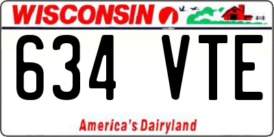 WI license plate 634VTE