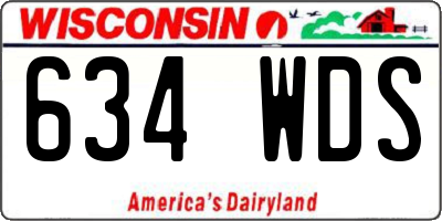 WI license plate 634WDS
