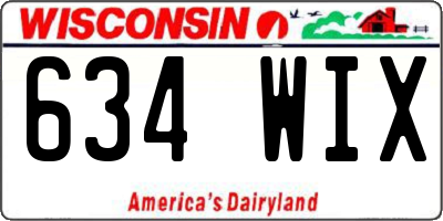 WI license plate 634WIX