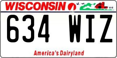 WI license plate 634WIZ