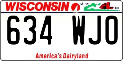 WI license plate 634WJO