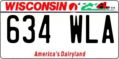 WI license plate 634WLA