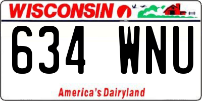 WI license plate 634WNU