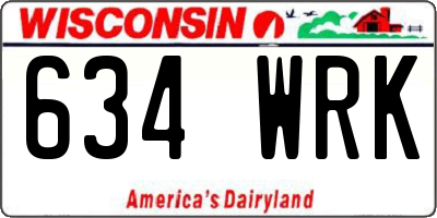WI license plate 634WRK
