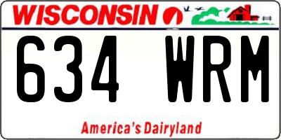 WI license plate 634WRM