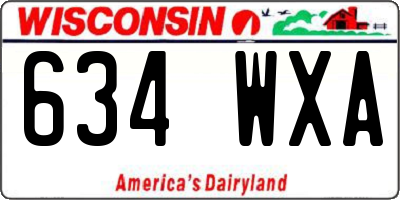 WI license plate 634WXA