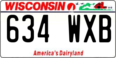 WI license plate 634WXB