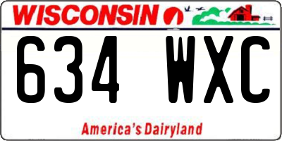 WI license plate 634WXC