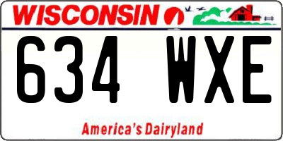 WI license plate 634WXE
