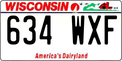 WI license plate 634WXF