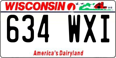 WI license plate 634WXI