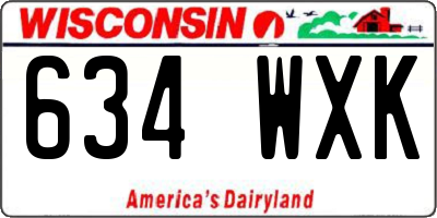 WI license plate 634WXK