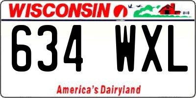 WI license plate 634WXL