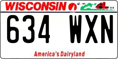 WI license plate 634WXN