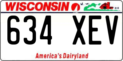 WI license plate 634XEV