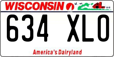 WI license plate 634XLO