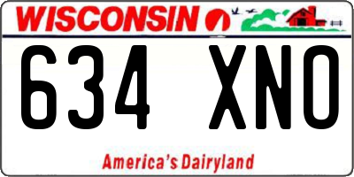 WI license plate 634XNO