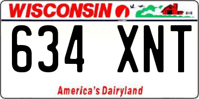 WI license plate 634XNT